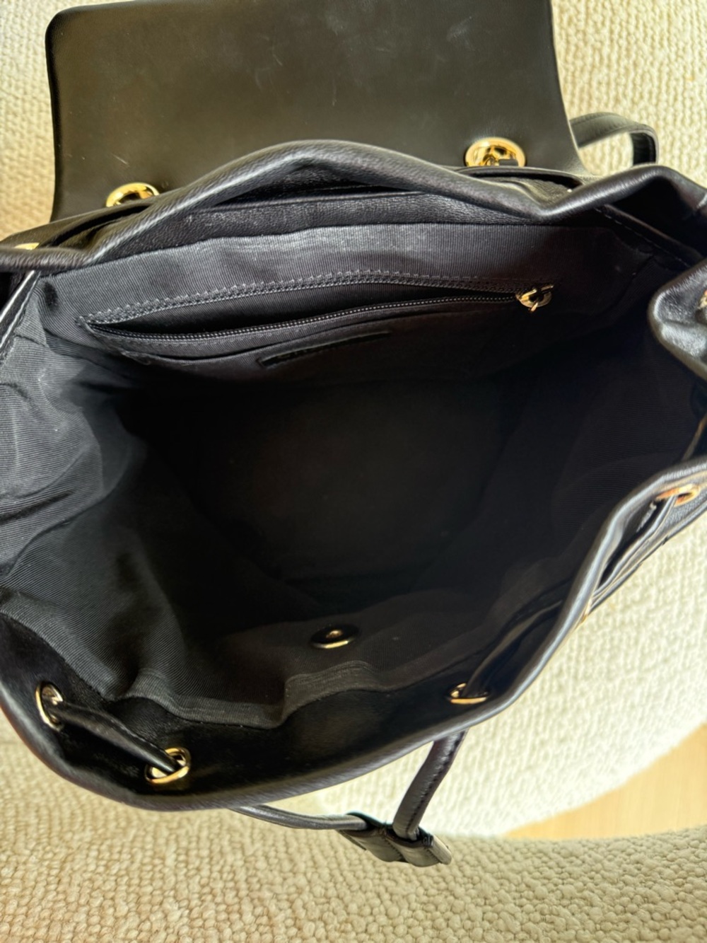 CHANEL Black Quilted Lambskin Backpack with Gold Chain - Picture 8 of 11